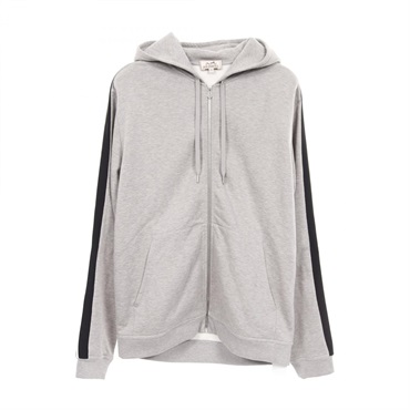 HERMES RUN H Hoodie Jacket cotton Gray Black White Used mens XL