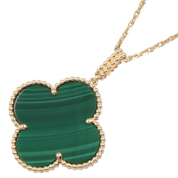 Van Cleef & Arpels Magic Alhambra Malachite Long Necklace 18K Yellow Gold Used