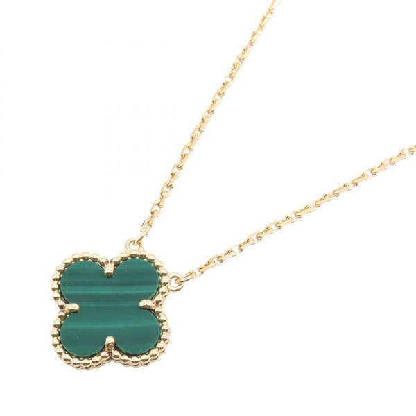 Van Cleef & Arpels Vintage Alhambra Necklace 37~41.5cm 18KYG Malachite Green