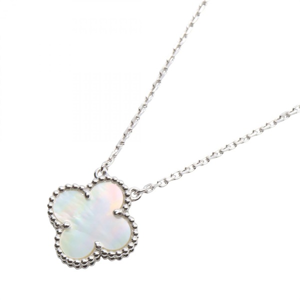 Van Cleef & Arpels Vintage Alhambra Mother of Pearl Necklace 37~41.5cm 18KWG