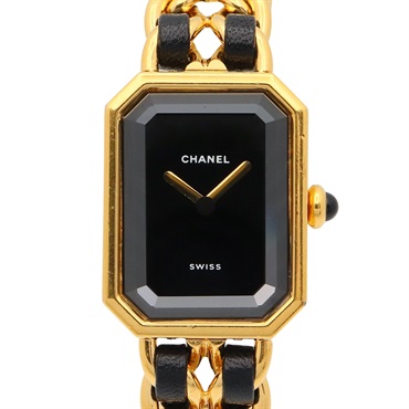 CHANEL Premiere M Wrist Watch H0001 Quartz Gold Plated leather Used Women