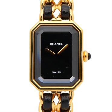 CHANEL Premiere L Wrist Watch H0001 Quartz Gold Plated leather Used Women