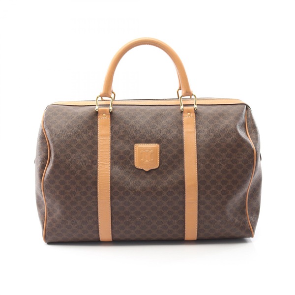 CELINE Macadam hand travel bag canvas leather Brown Used Women