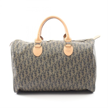 Christian Dior Trotter Handbag canvas leather Khaki Navy Beige Used Women