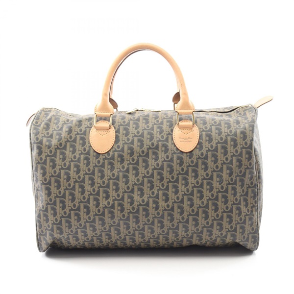 Christian Dior Trotter Handbag canvas leather Khaki Navy Beige Used Women