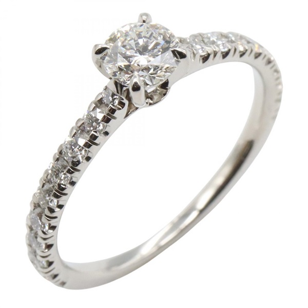 CARTIER 1895 Solitaire Diamond Ring Pt950 Platinum Used Women Size 49/ US 4.75