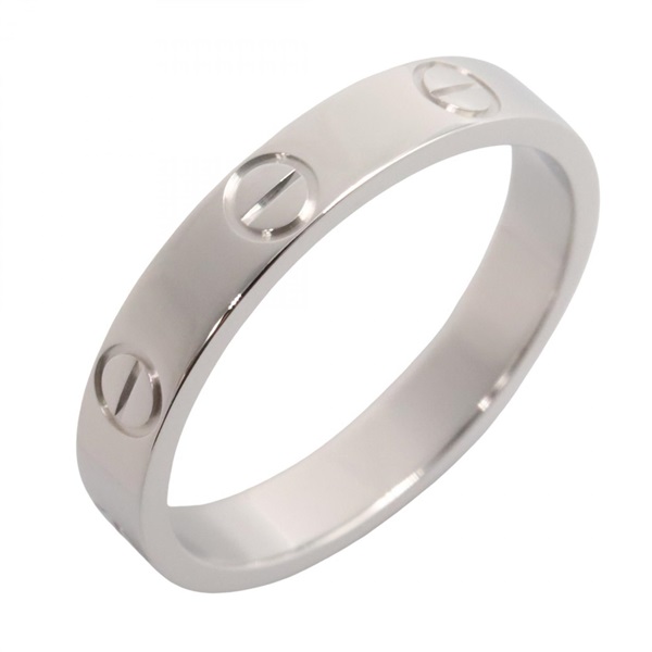CARTIER Mini Love Ring 18KWG White Gold Used Unisex US size 6.25 #53