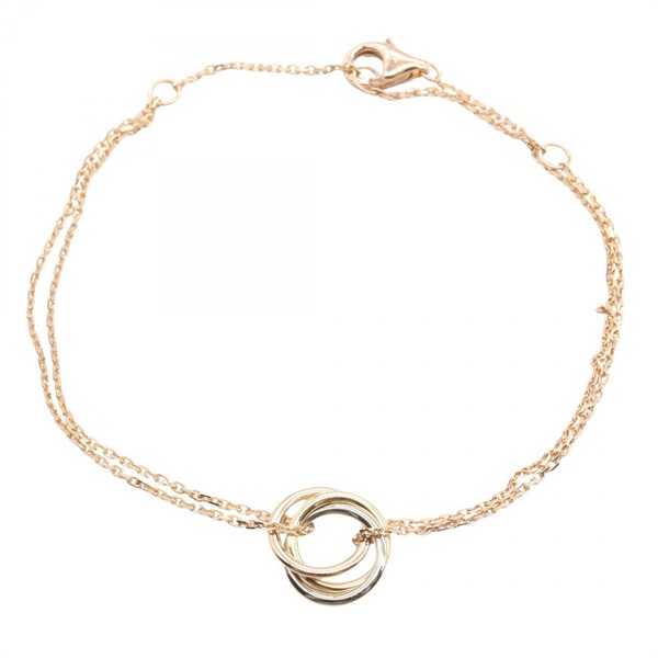 CARTIER Trinity Bracelet 18cm 18KRG Pink Rose Gold Used Women