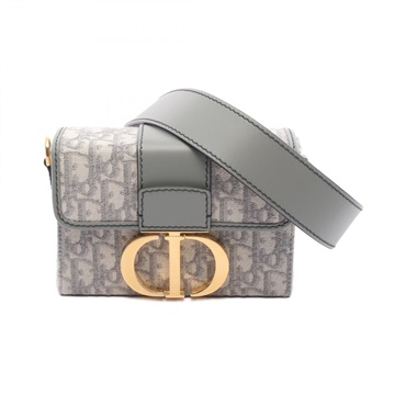 Christian Dior 30 MONTAIGNE Oblique Shoulder crossbody Bag canvas leather Gray