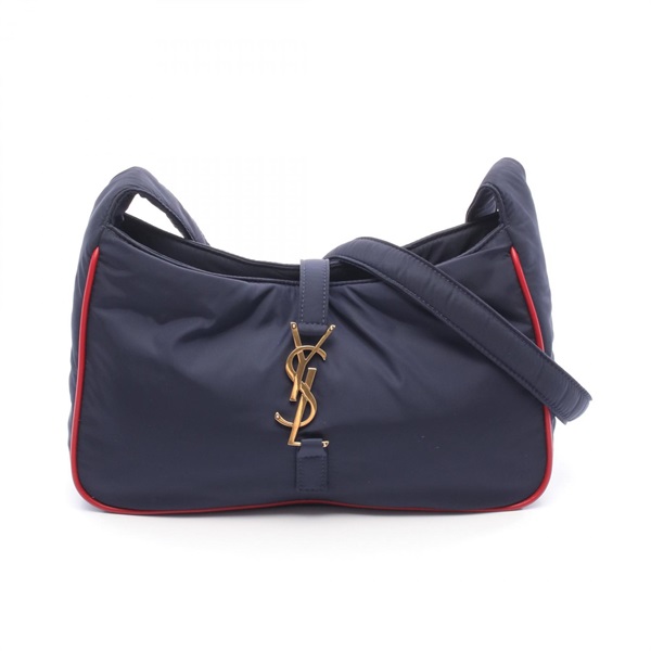 SAINT LAURENT PARIS Le 5 a 7 Shoulder Bag 733294 Nylon leather Navy Red Used