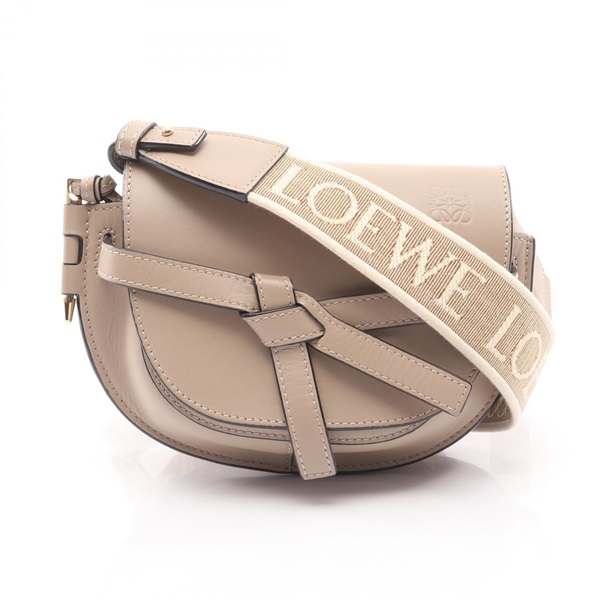 LOEWE Gate Dual Mini Shoulder Bag leather Beige Used Women