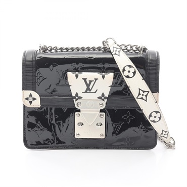 LOUIS VUITTON Winewood PM Shoulder Bag M90445 Vernis Epi leather Black White LV