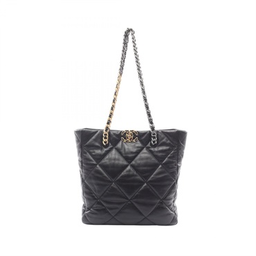 CHANEL Chanel 19 Matelasse Chain Tote Shoulder Bag AS3519 Lamb leather Black CC