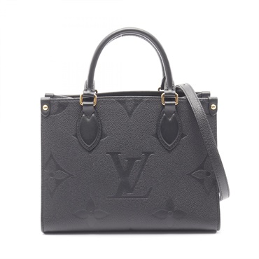 LOUIS VUITTON OntheGo PM Shoulder Tote Handbag M45653 Monogram empreinte Black