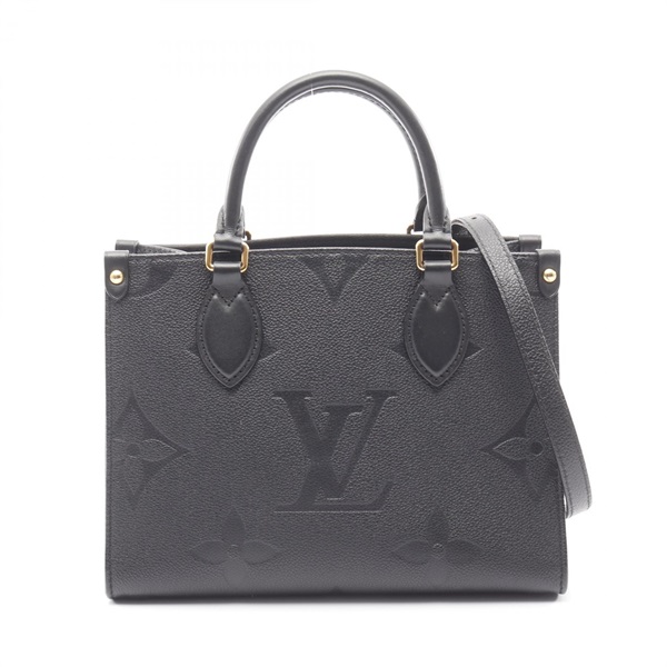 LOUIS VUITTON OntheGo PM Shoulder Tote Handbag M45653 Monogram empreinte Black