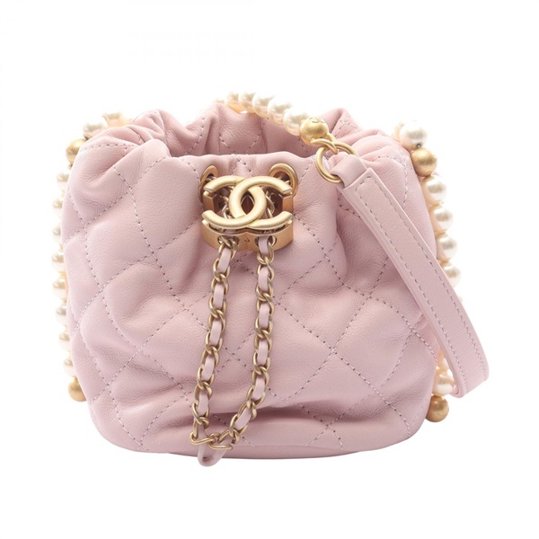 CHANEL Matelasse Pearl Chain Shoulder Bag AS2529 Lamb leather Pink Used GHW CC