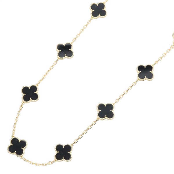 Van Cleef & Arpels Vintage Alhambra Necklace 18KYG Yellow Gold Onyx Black Used