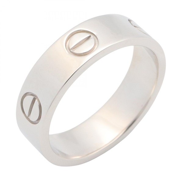 CARTIER Love Ring 18KWG White Gold Used Unisex #56 Size 7.25