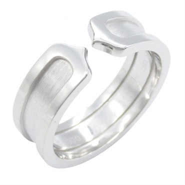 CARTIER C2 Ring 18KWG White Gold Used unisex US size 7 #55
