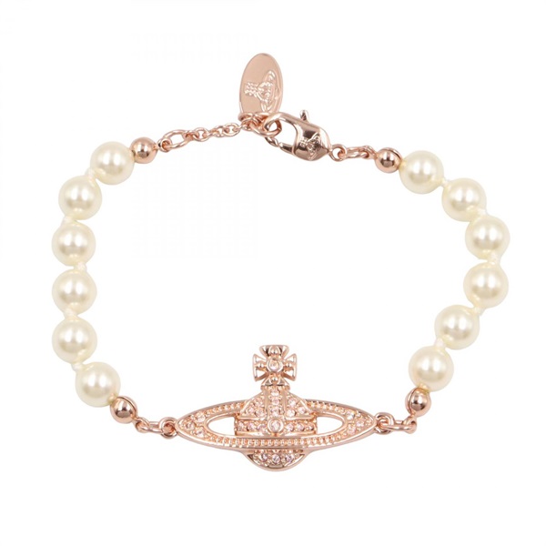 Vivienne Westwood Bracelet 61030001G121 Brass Artificial pearl GHW White NEW