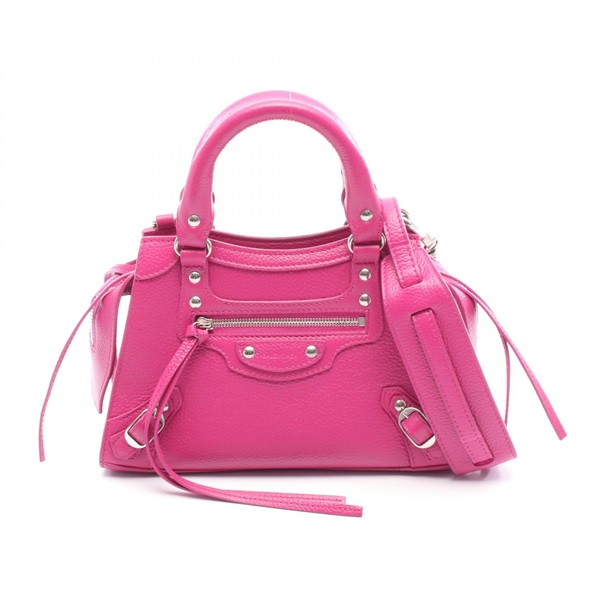 BALENCIAGA Neo Classic Nano shoulder Handbag 638527 leather Pink Used Women