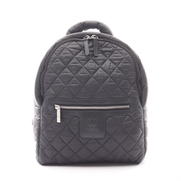 CHANEL Cococoon Rucksack Backpack bag A92559 Nylon leather Black Used Women