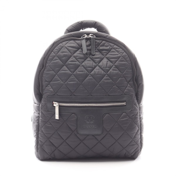 CHANEL Cococoon Rucksack Backpack bag A92559 Nylon leather Black Used Women