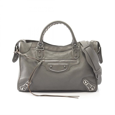 BALENCIAGA The City Classic Graffiti crossbody Handbag 505550 leather Gray Used