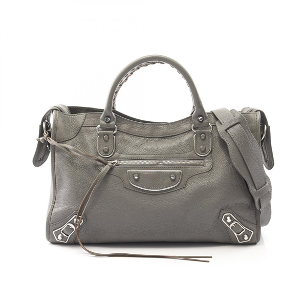 BALENCIAGA The City Classic Graffiti crossbody Handbag 505550 leather Gray Used