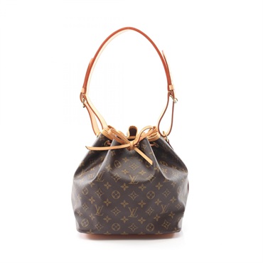 LOUIS VUITTON Petit Noe Shoulder Bag M42226 Monogram canvas Brown Used Women LV