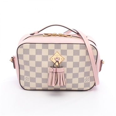 LOUIS VUITTON Saintonge Shoulder crossbody Bag N40155 Damier Azur leather pink
