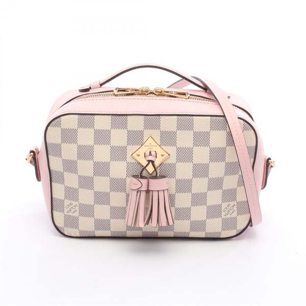 LOUIS VUITTON Saintonge Shoulder crossbody Bag N40155 Damier Azur leather pink