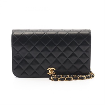 CHANEL Matelasse full flap chain Shoulder Bag Lambskin Black Used Women GHW CC