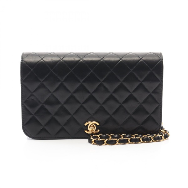 CHANEL Matelasse full flap chain Shoulder Bag Lambskin Black Used Women GHW CC