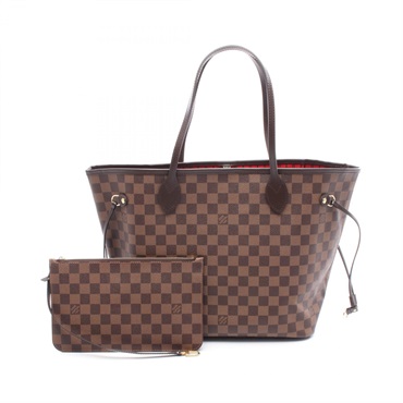 LOUIS VUITTON Neverfull MM Tote shoulder Bag N40599 Damier leather Ebene Used LV