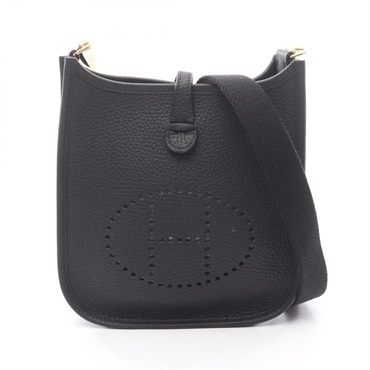 HERMES Evelyne TPM Amazon Shoulder crossbody Bag K Taurillon Clemence Black GHW