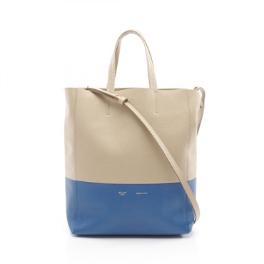 CELINE Vertical Small Cabas Tote shoulder crossbody Bag 176163 leather Beige