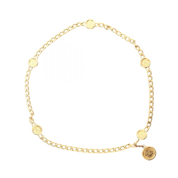 CHANEL COCO Mark Chain Belt Gold Plated Used Women CC