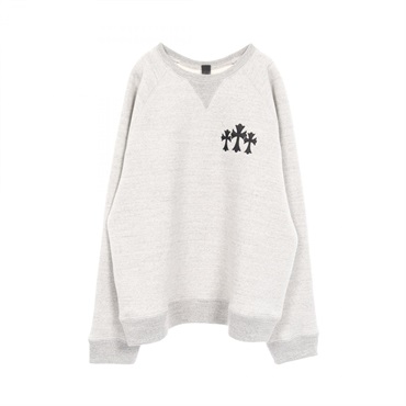 CHROME HEARTS Cemetery cross sweat cotton Gray Used mens #XL