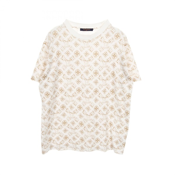 LOUIS VUITTON Monogram T-shirt M size RM232M NPG HPY15W cotton White Gold Used
