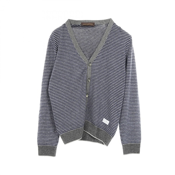 LOUIS VUITTON cardigan L size knitwear wool silk Blue Gray Used mens