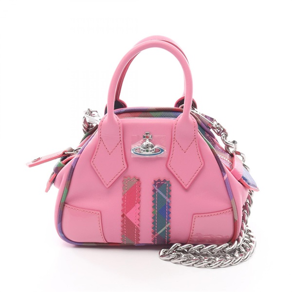 Vivienne Westwood Mini Yasmin chain Shoulder Handbag leather Pink Used Women