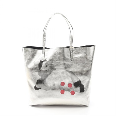 Vivienne Westwood STUDIO SHOPPER Tote Bag S4205007 leather Silver Used Women