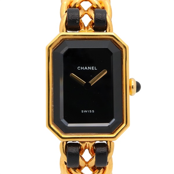 CHANEL Premiere S Wrist Watch H0001 Quartz Gold Plated leather Used Women
