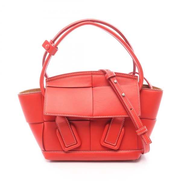BOTTEGA VENETA Mini the Arco Shoulder Crossbody Handbag 600606 leather Red Used