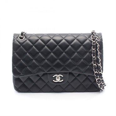 CHANEL Jumbo Matelasse 30 Classic Large Shoulder Bag Lamb leather Black Used SHW