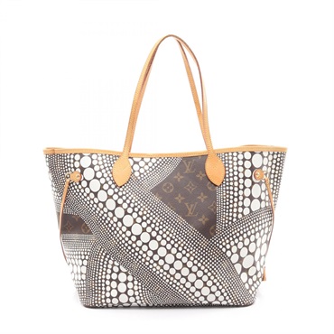 LOUIS VUITTON Neverfull MM Tote shoulder Bag M40684 Monogram Wave leather Blanc