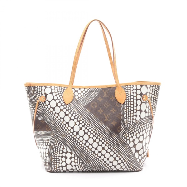LOUIS VUITTON Neverfull MM Tote shoulder Bag M40684 Monogram Wave leather Blanc