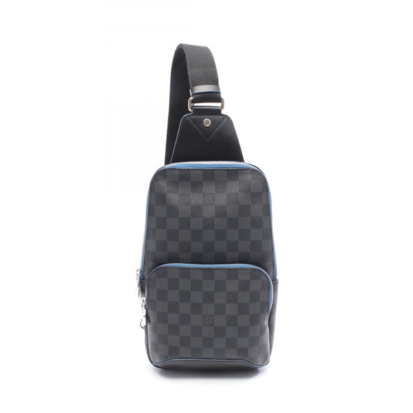 LOUIS VUITTON Avenue Waist bum belt bag N40008 Damier graphite Black blue Used