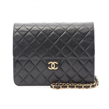 CHANEL Matelasse single flap chain Shoulder Bag A03569 Lambskin Black Used GHW